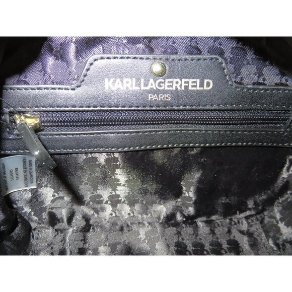 Karl Lagerfeld Paris Maybelle Top Handle Leather Embossed Crossbody & Coin Case - Picture 4 of 12